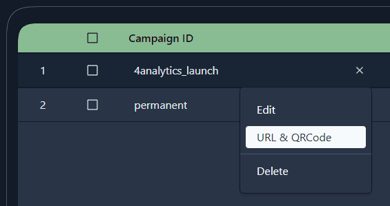 Opening the fly-out menu for a campaign