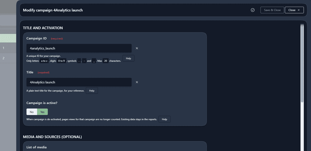 Modifying an existing campaign