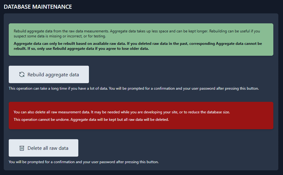 Database maintenance operations