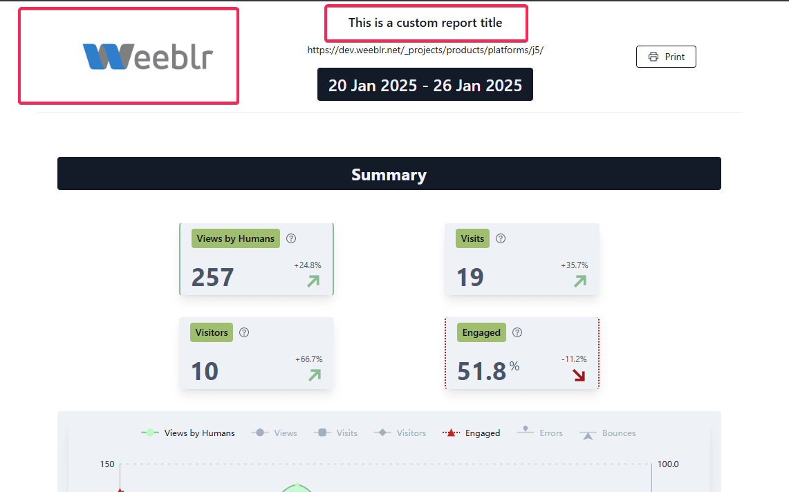 Customizable areas in a 4Analytics reports