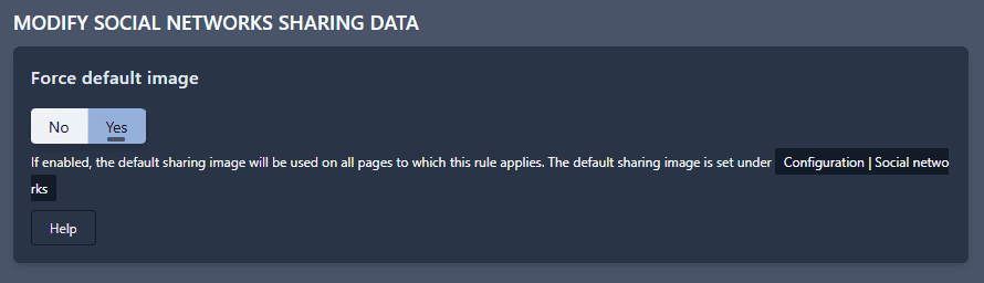 How to force the use of default image when sharing pages