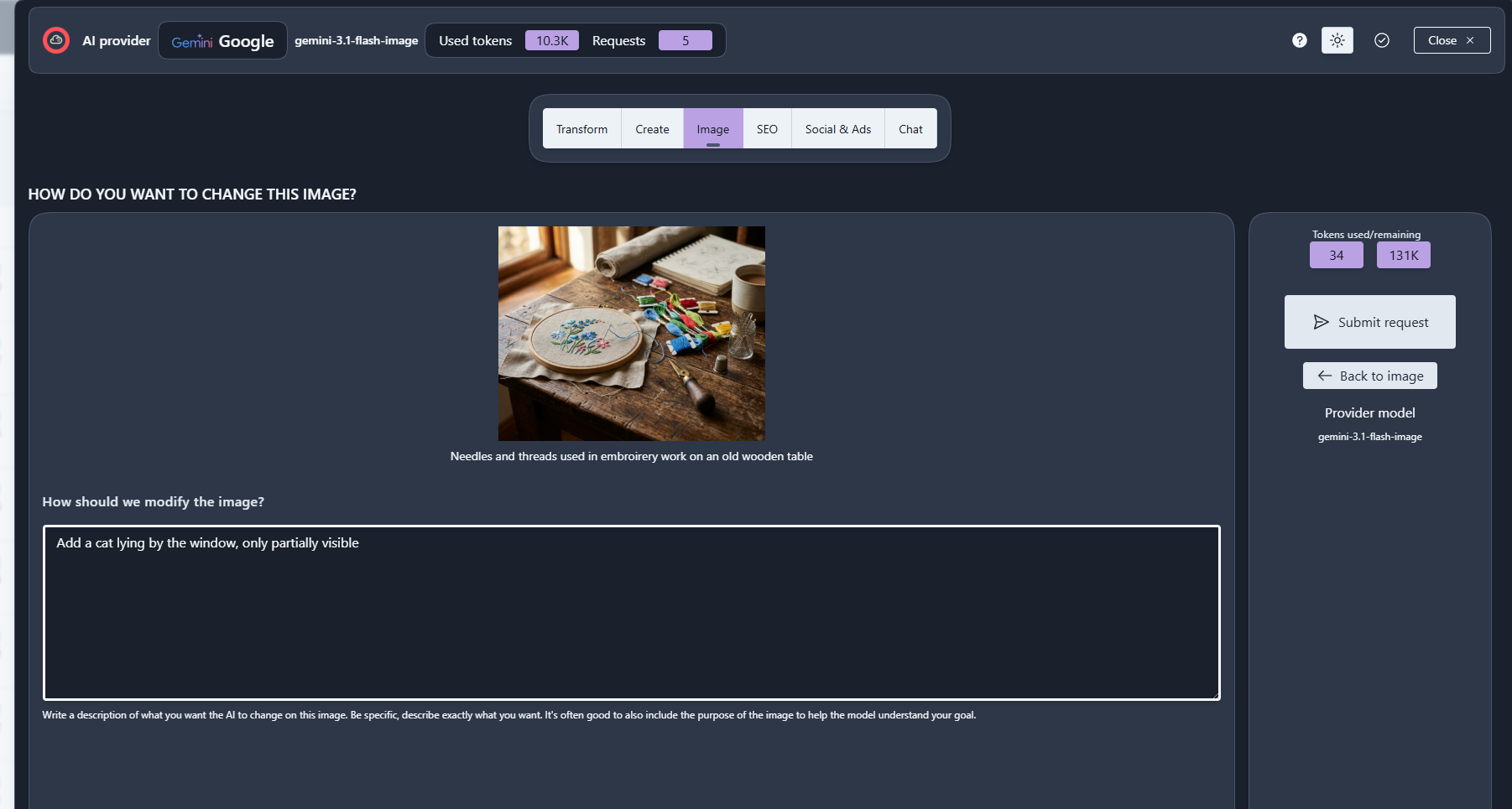 View existing image and iterate over modifications