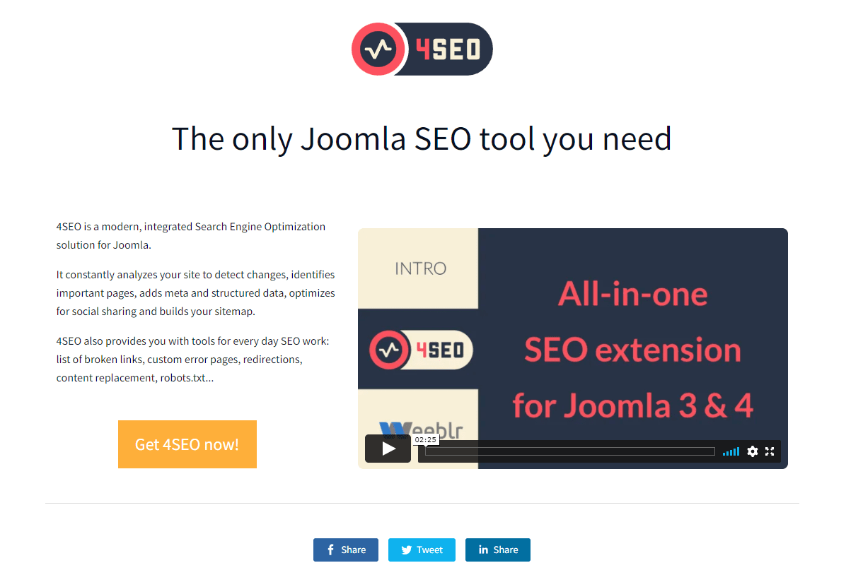 A view of a simple video embedded on a Joomla site page