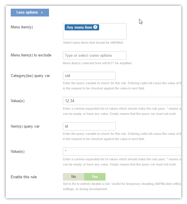 wbAMP sample K2 page selection rule