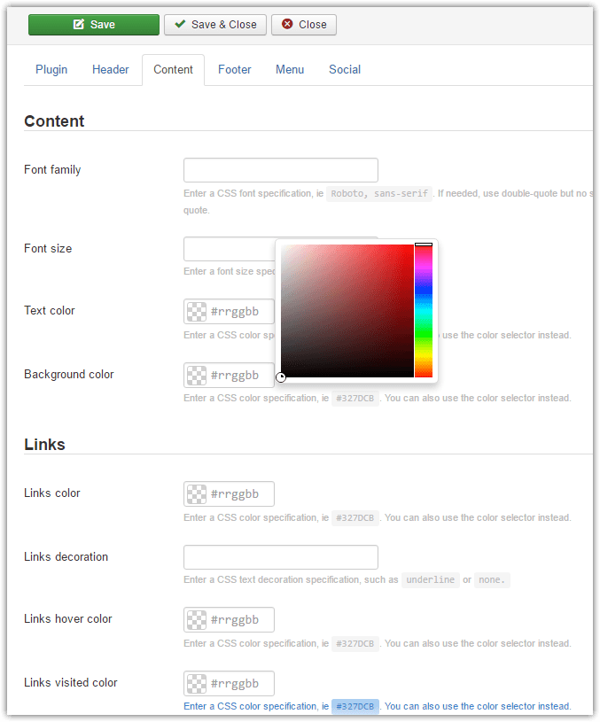 wbAMP theme main configuration