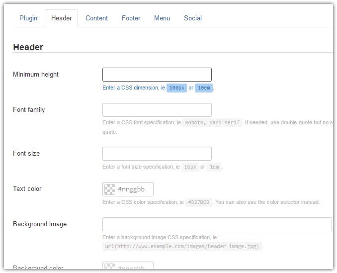 wbAMP theme main configuration